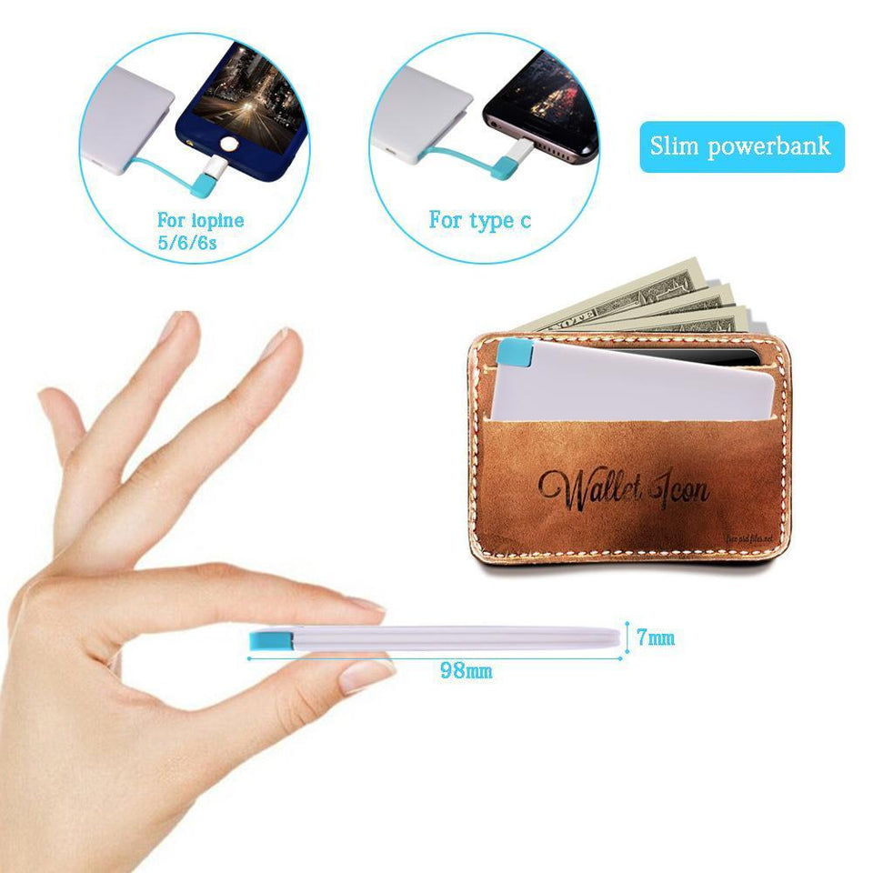 WORLD'S SLIMMEST CREDIT CARD SHAPE POWER BANK