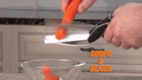 CLEVER CUTTER 2-IN-1 FOOD CHOPPER MULTI-FUNCTIONAL KITCHEN VEGETABLE SCISSOR