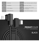ROCK L SHAPED KEVLAR UNBREAKABLE SUPER CABLE (IPHONES/IPADS)