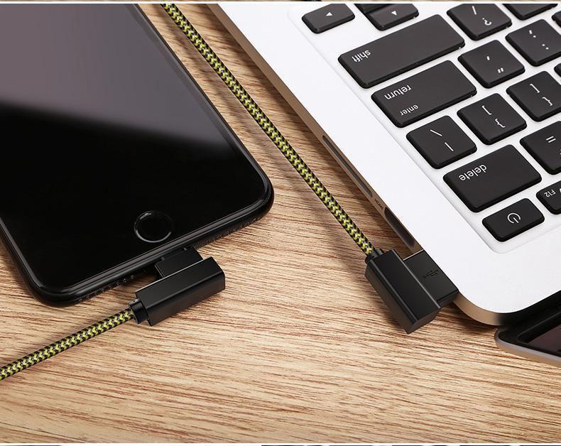ROCK L SHAPED KEVLAR UNBREAKABLE SUPER CABLE (IPHONES/IPADS)